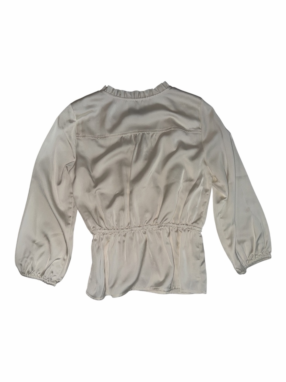 J.Crew Satin Peplum Blouse Bundle — Coral & Ivory, Size 0 (2 Items) - Picture 4 of 5